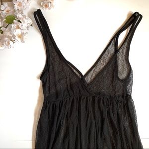 Sheer black polka dot swim coverup